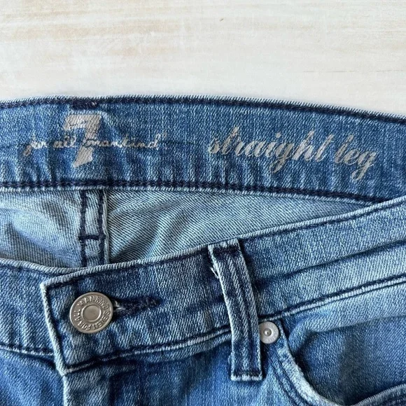 7 For All Man Kind Straight Leg Jeans - Picture 3 of 8